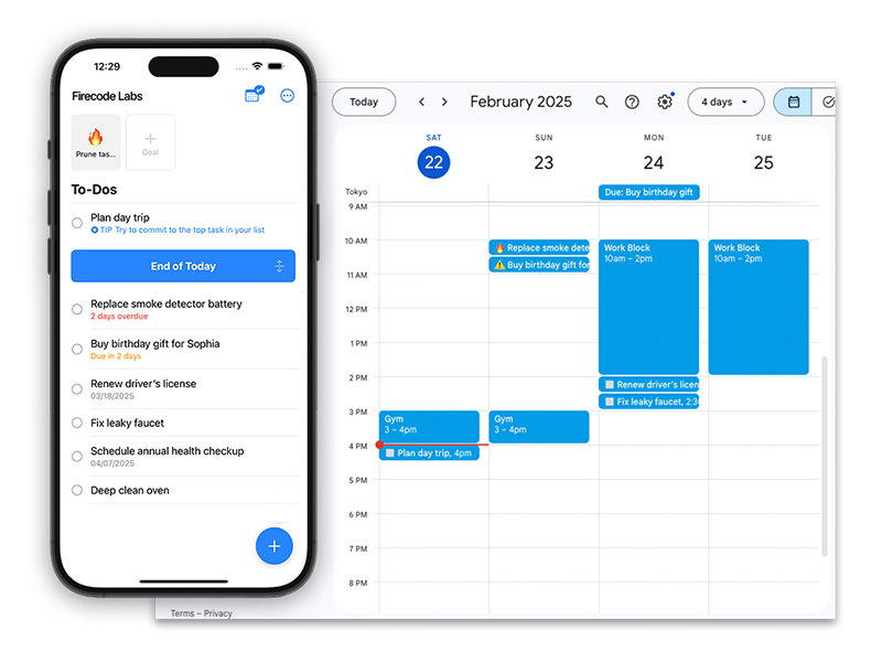 App and calendar App and calendar